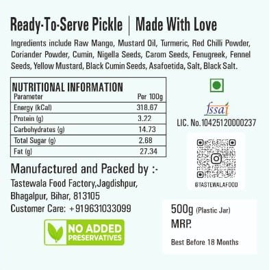 mango-pickle-authentic-ingredients Homemade Mango Pickle Tastewala 1kg